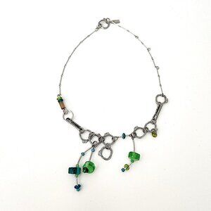 Anne-Marie Chagnon glass & pewter necklace